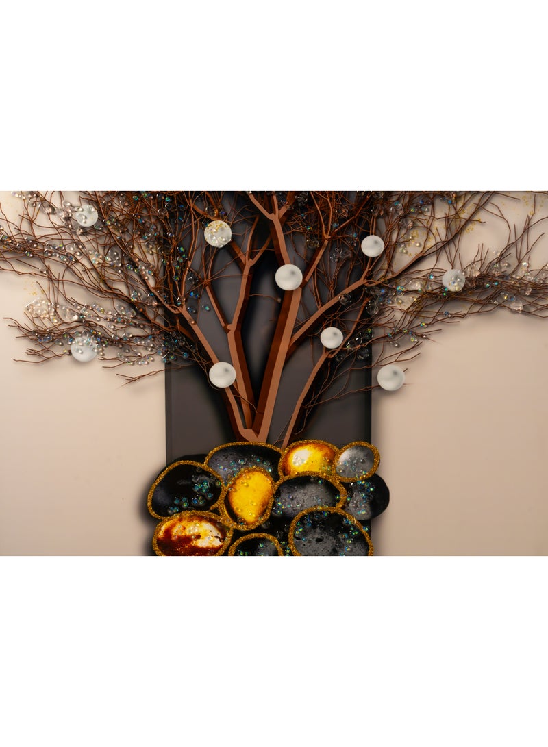 [50x70cm] Resin Crystal Art Wall Decor – Modern Coastal Tree & Stone Design with 3D Gloss Finish - Image 2